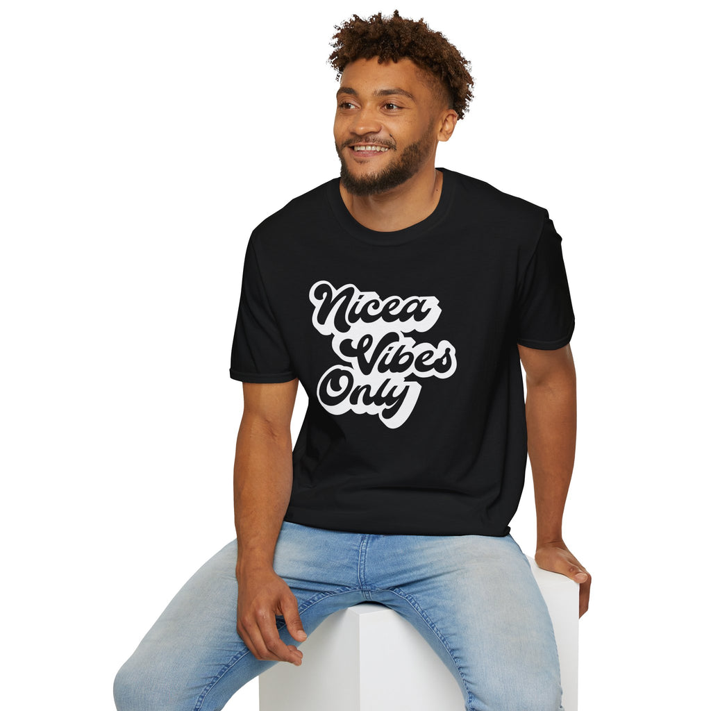 Nicea Vibes Only T-Shirt — Retro Script Graphic Tee