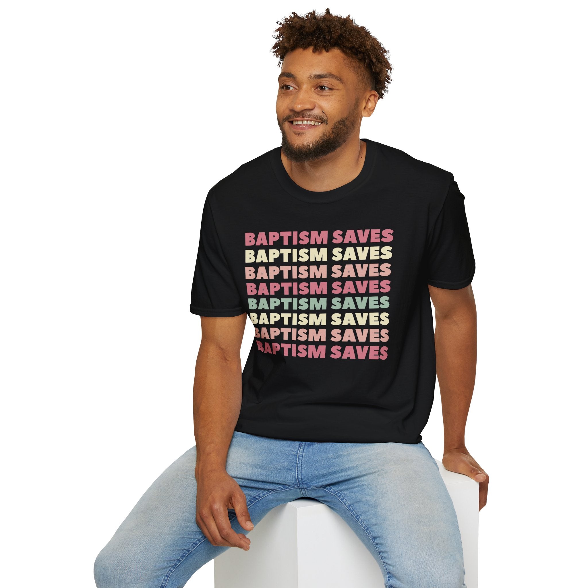 Baptism Saves Retro Graphic T-Shirt