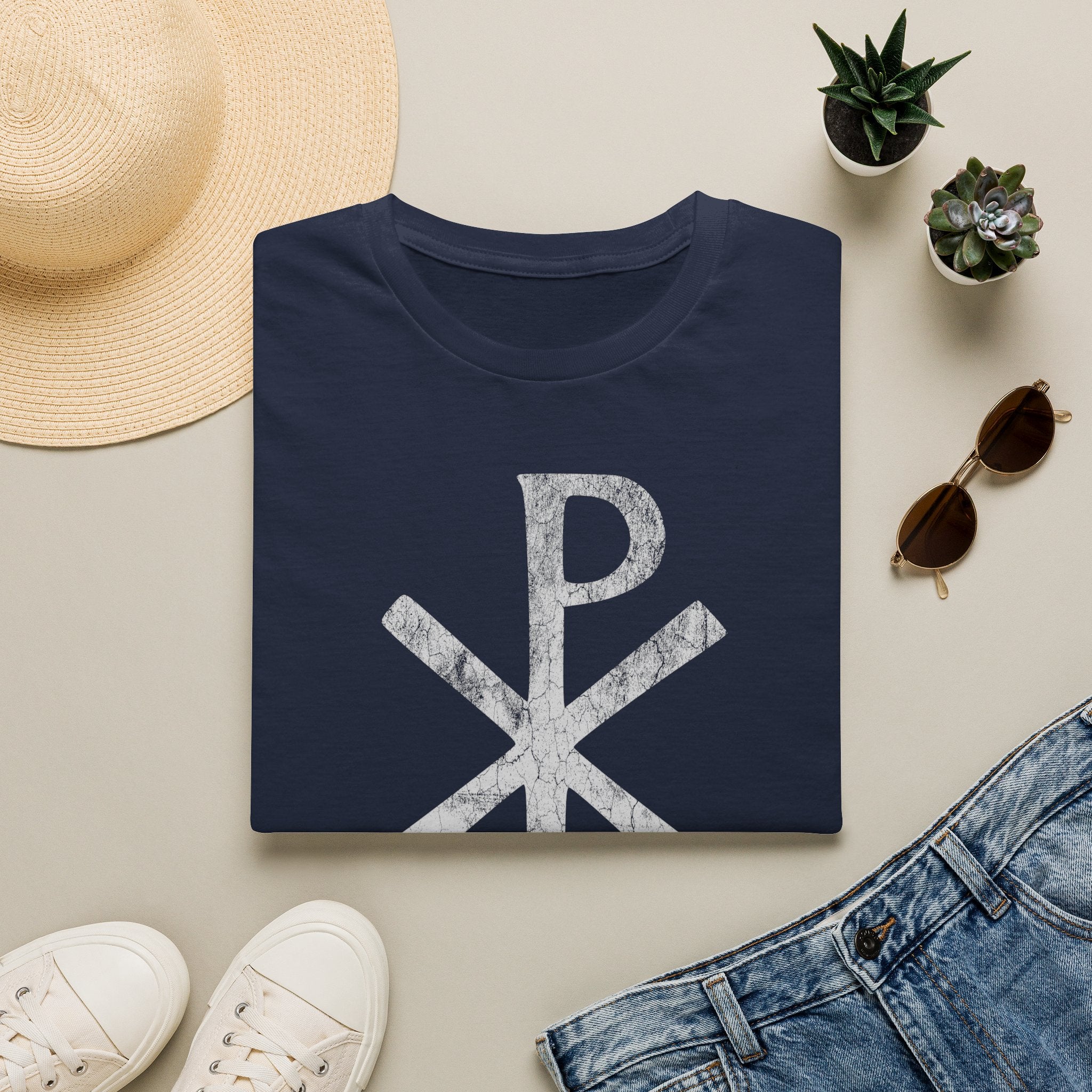 Chi Rho Christian Symbol T-Shirt — Vintage Faith Graphic Tee