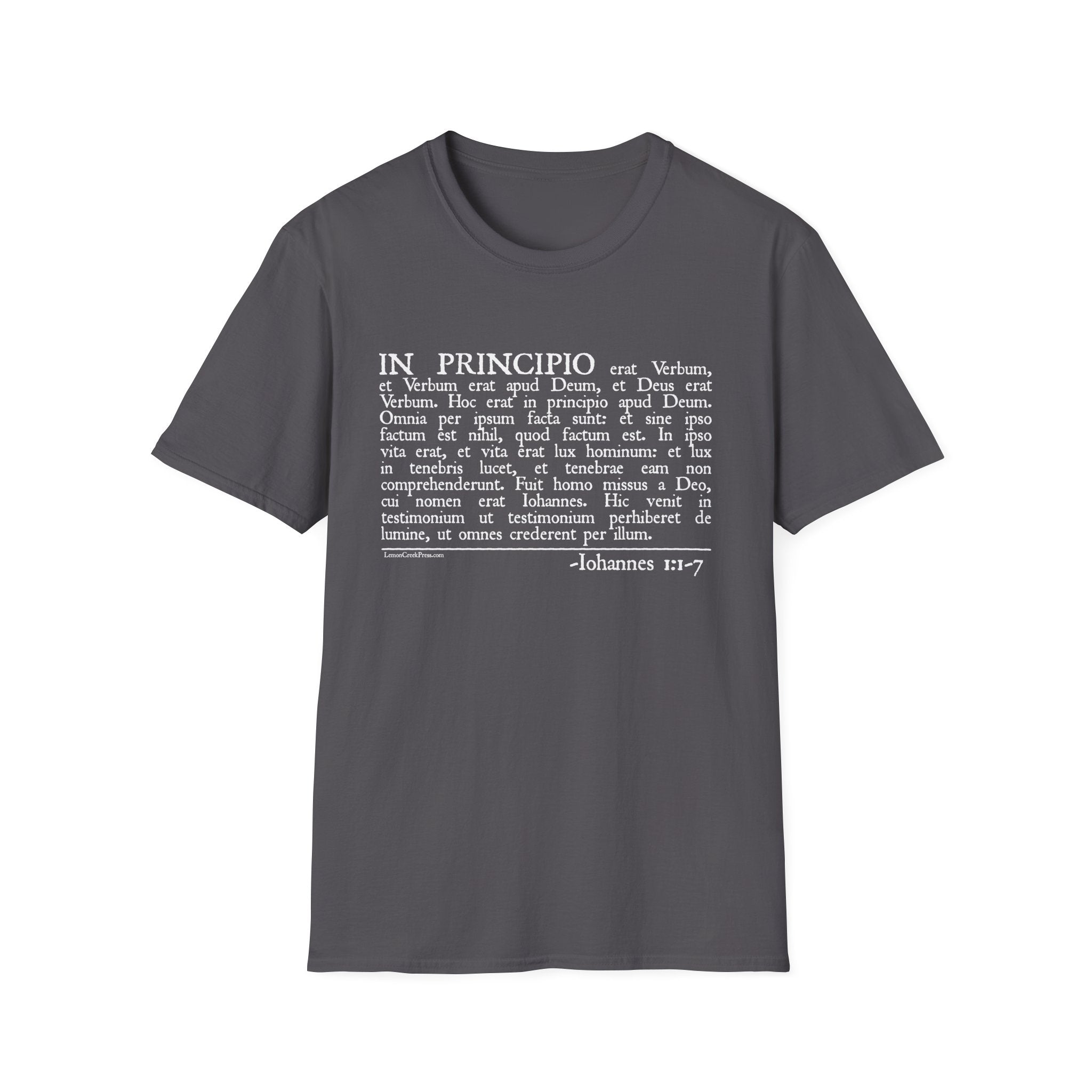 Latin 'In Principio' Text T-Shirt John 1:1-7