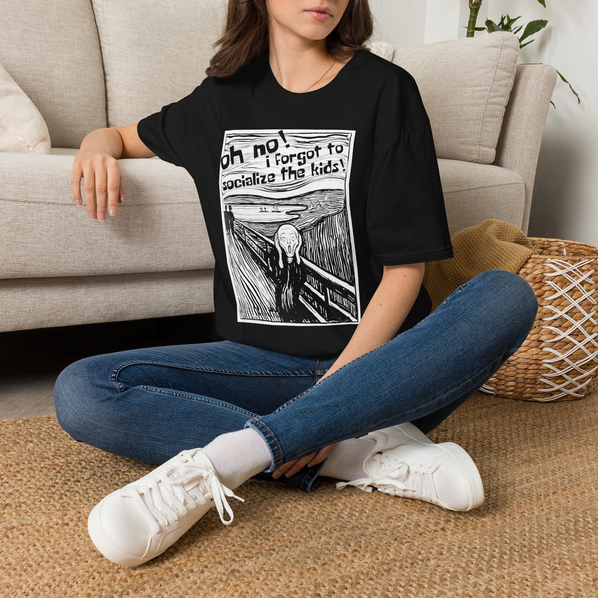 Edvard Munch's Scream Forgot to Socialize the Kids Parody Graphic Tee