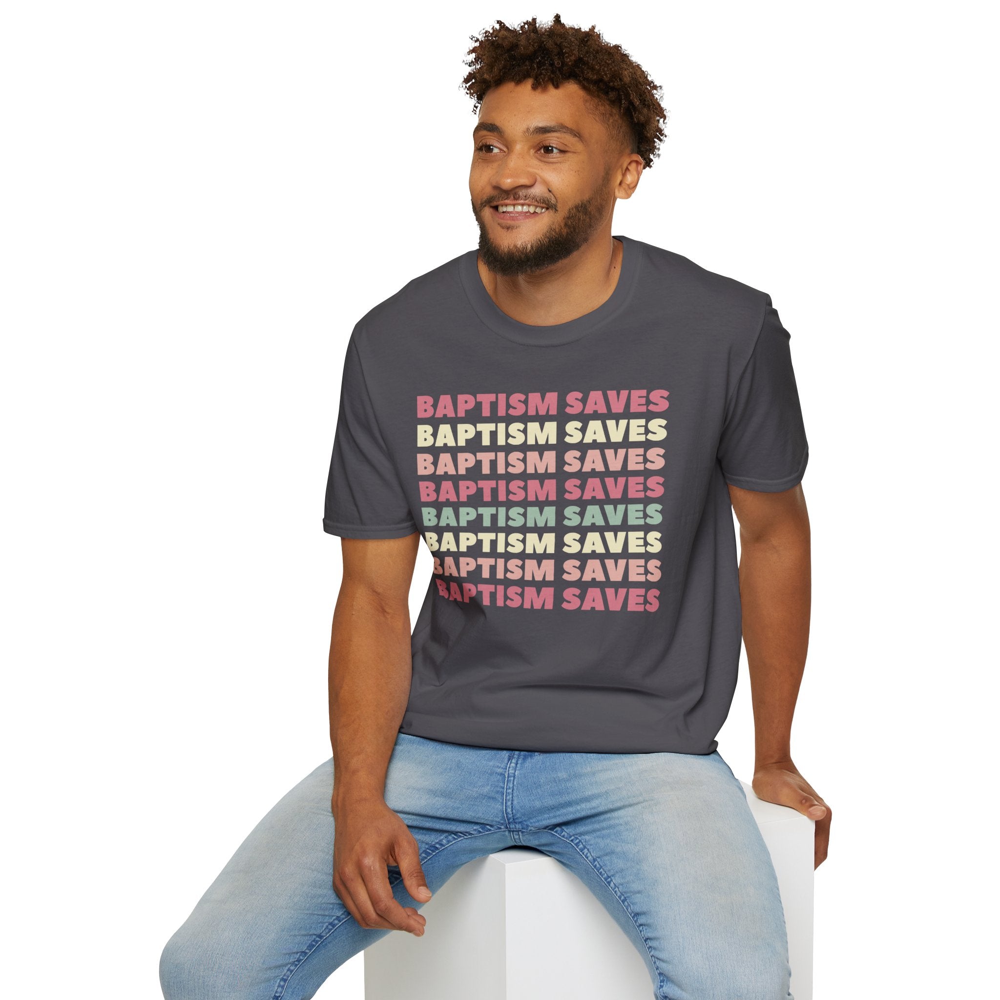 Baptism Saves Retro Graphic T-Shirt
