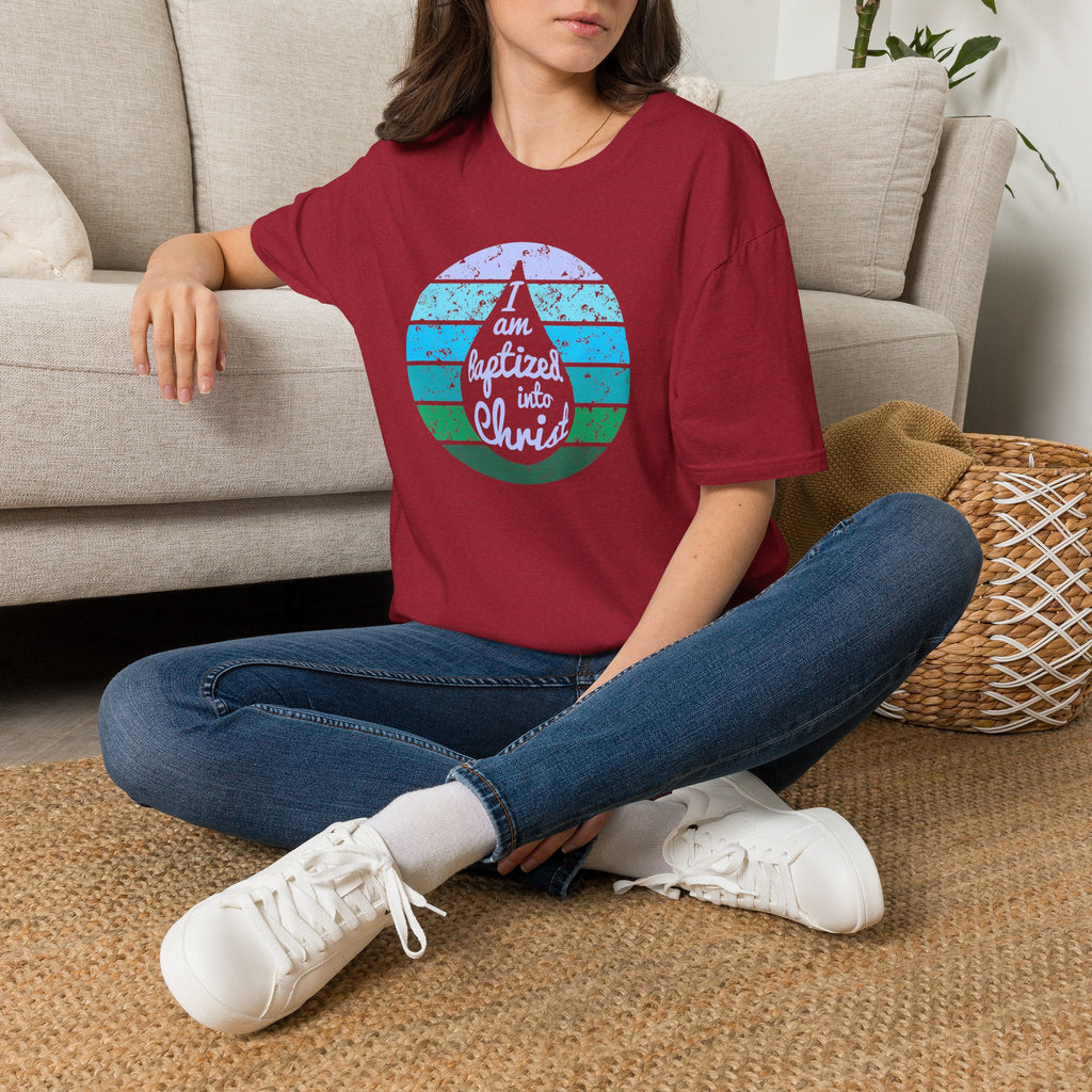 I Am Baptized into Christ Water Drop Christian Tee