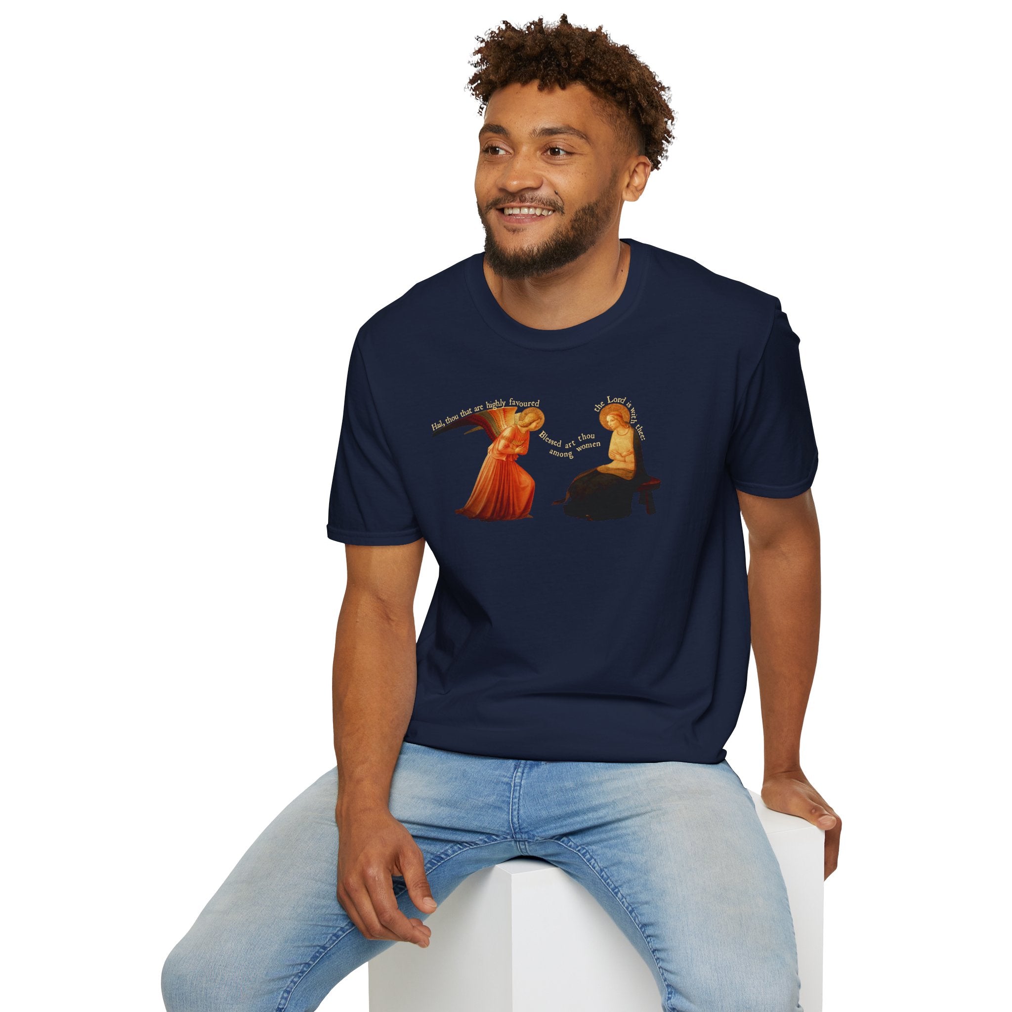 Fra Angelico The Annunciation with Text T-Shirt
