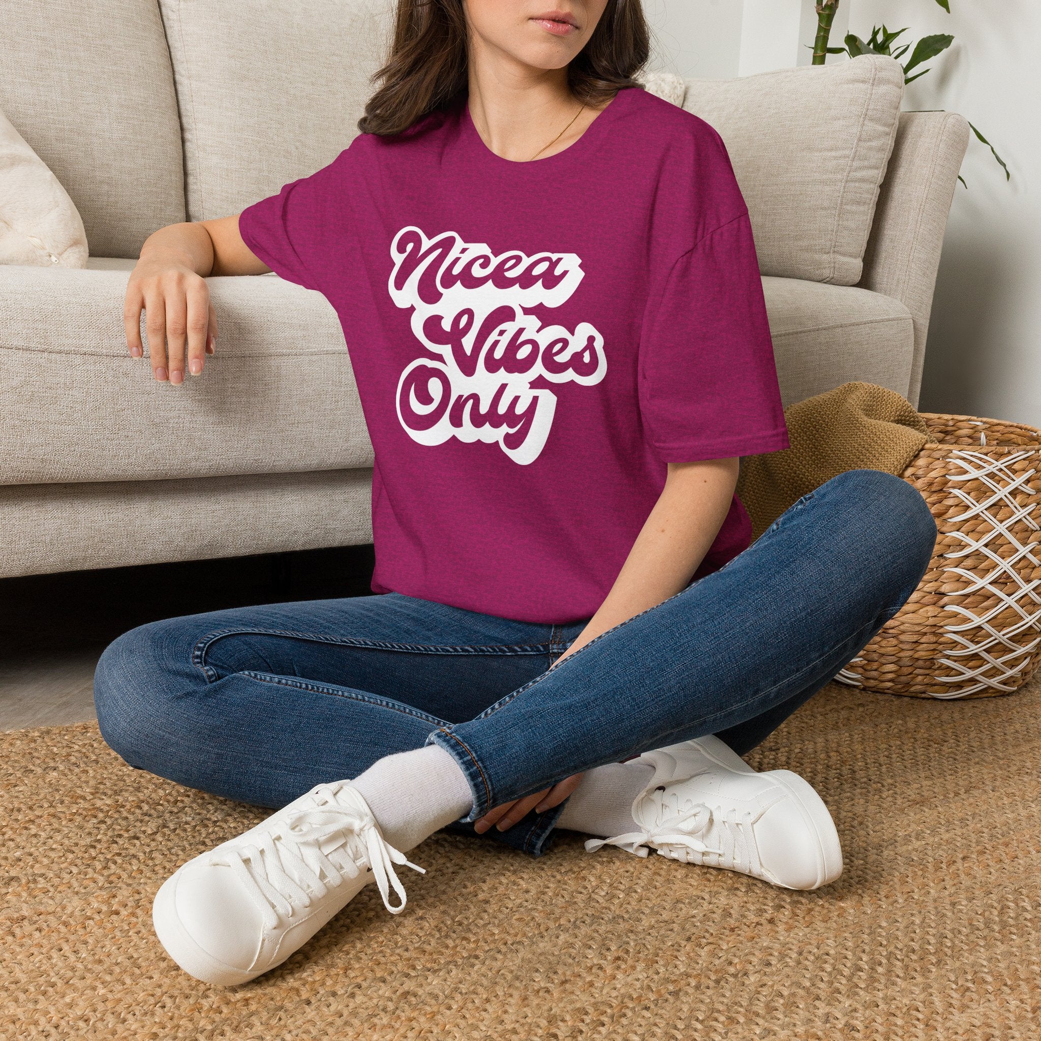 Nicea Vibes Only T-Shirt — Retro Script Graphic Tee