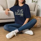 Y'all Need Liturgy White Text T-Shirt