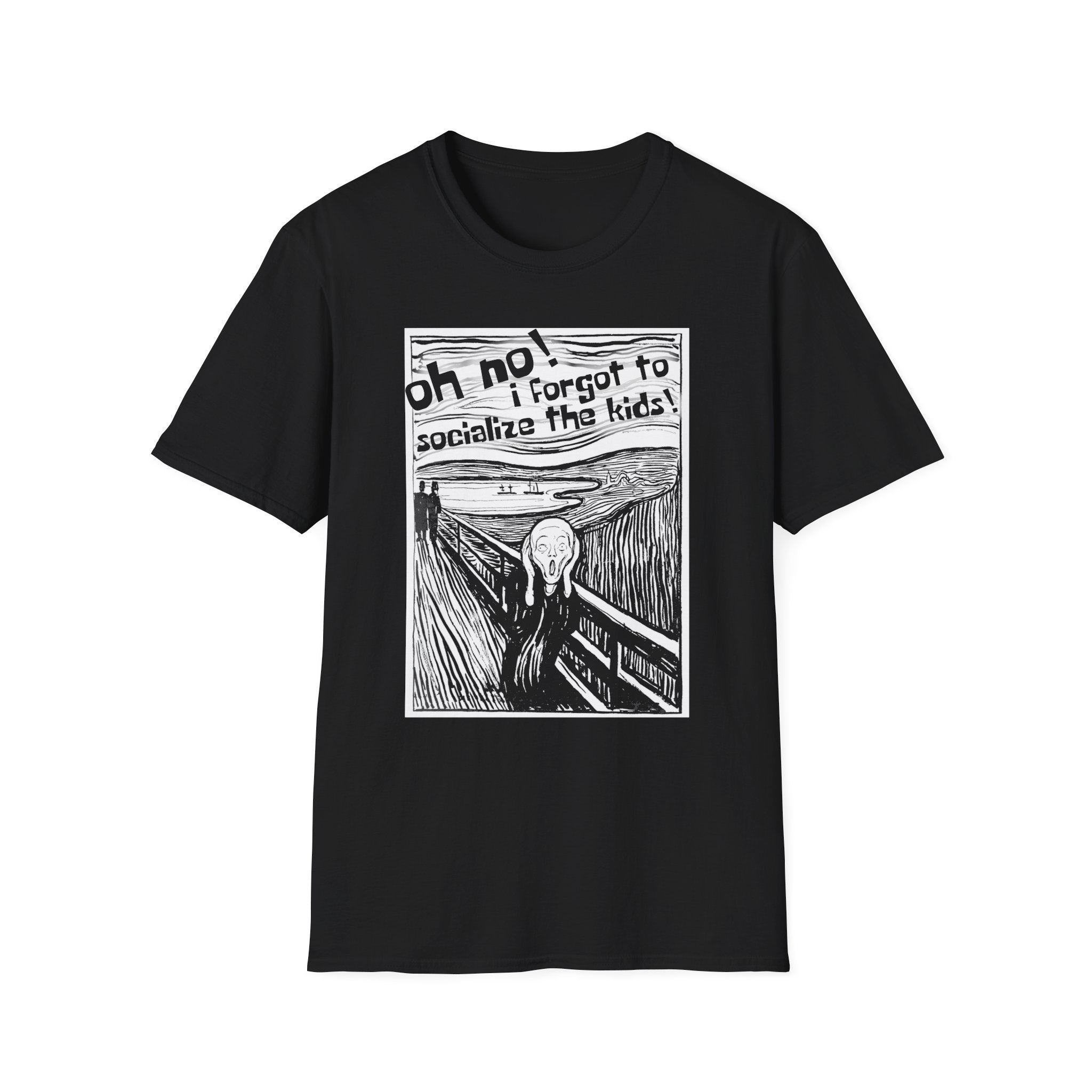 Edvard Munch's Scream Forgot to Socialize the Kids Parody Graphic Tee