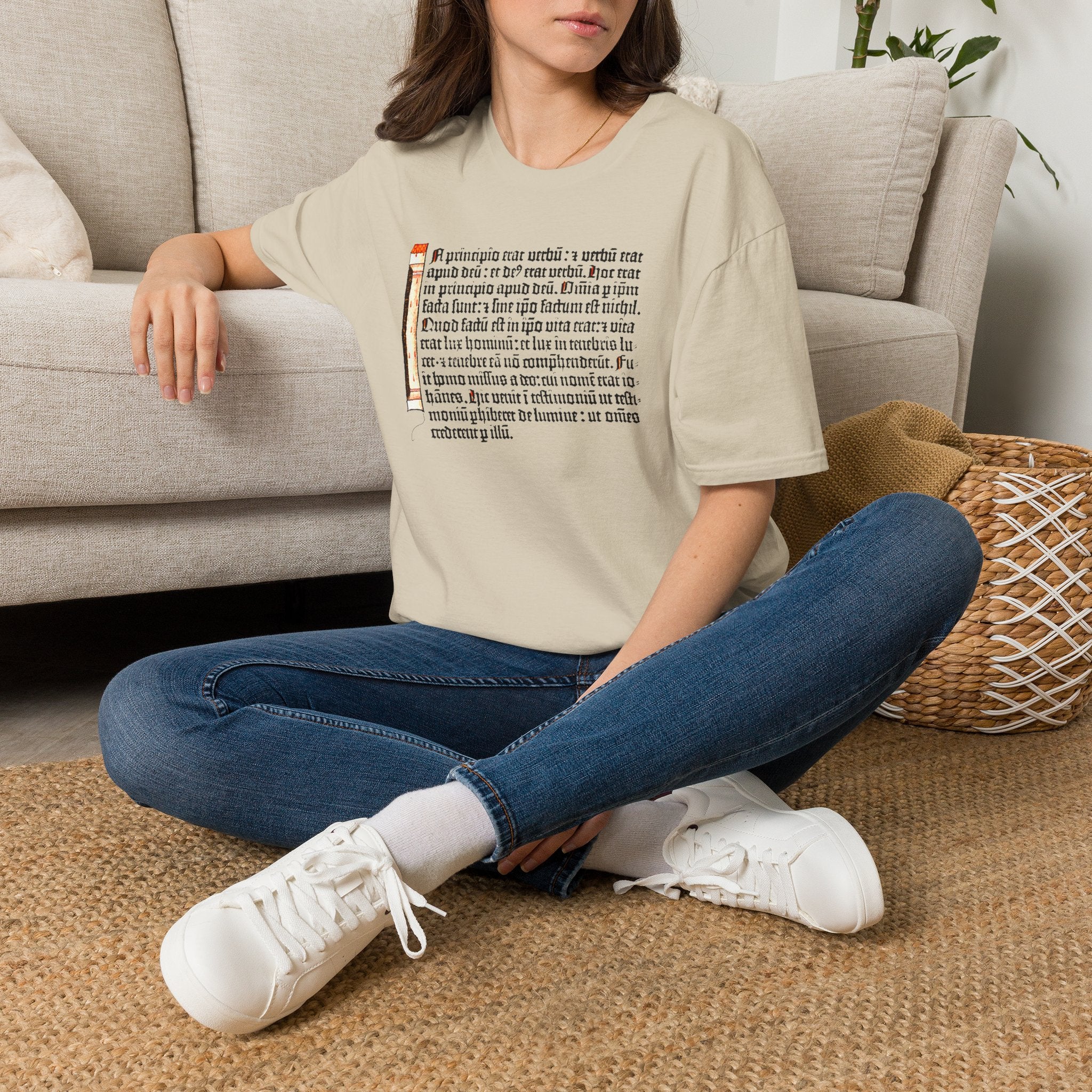 Gutenberg Bible John 1:1-7 Manuscript Text T‑Shirt
