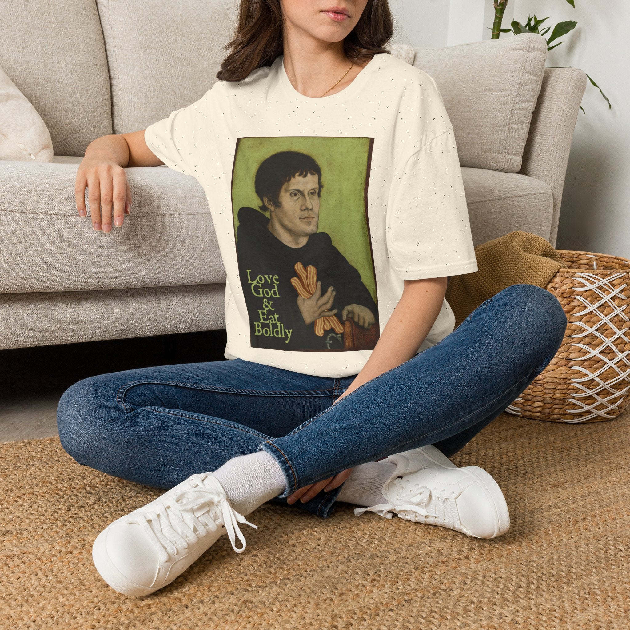 Love God, Eat Boldly Martin Luther Portrait Tee