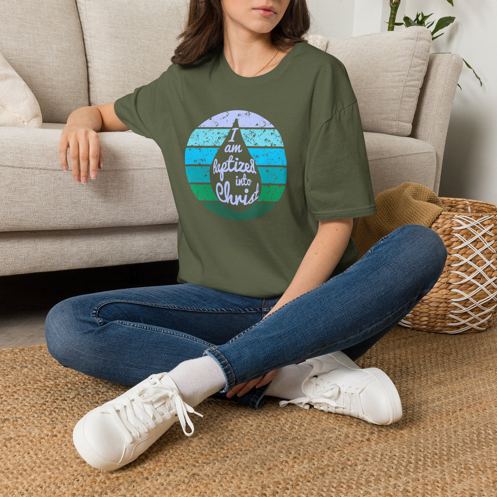 I Am Baptized into Christ Water Drop Christian Tee