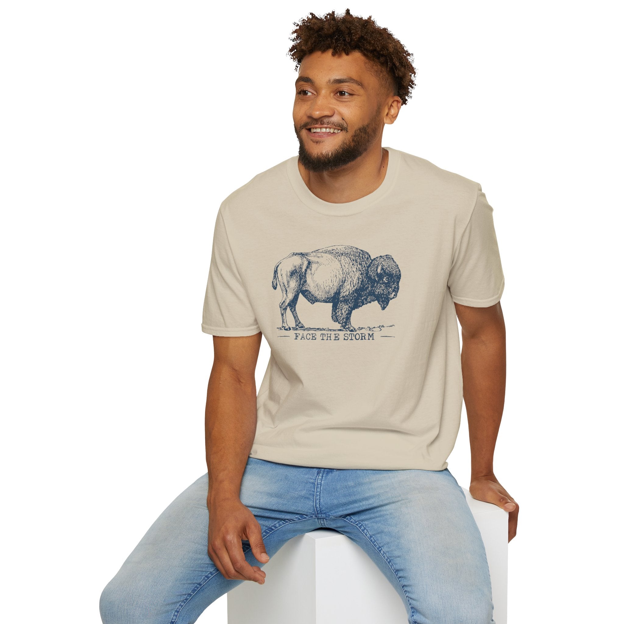 Lutheran Bison 'Face the Storm' Vintage Sketch T-Shirt