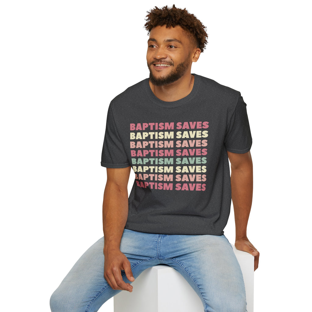 Baptism Saves Retro Graphic T-Shirt