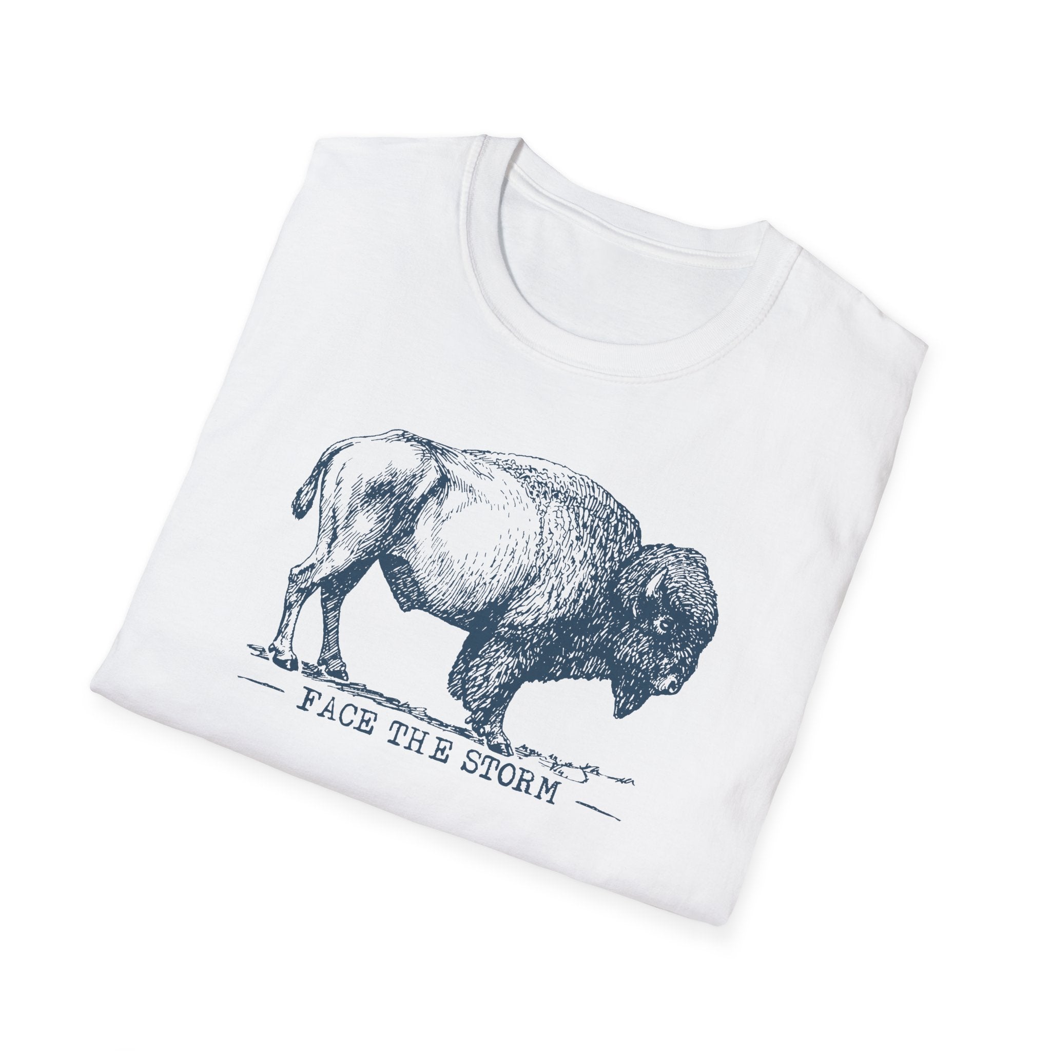 Lutheran Bison 'Face the Storm' Vintage Sketch T-Shirt