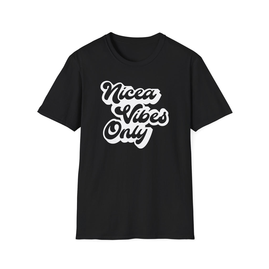 Nicea Vibes Only T-Shirt — Retro Script Graphic Tee
