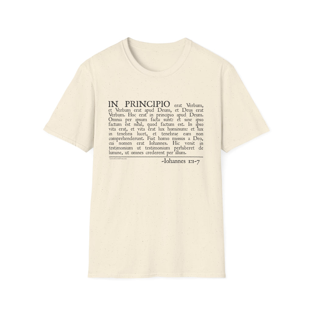 Latin 'In Principio' Text T-Shirt John 1:1-7