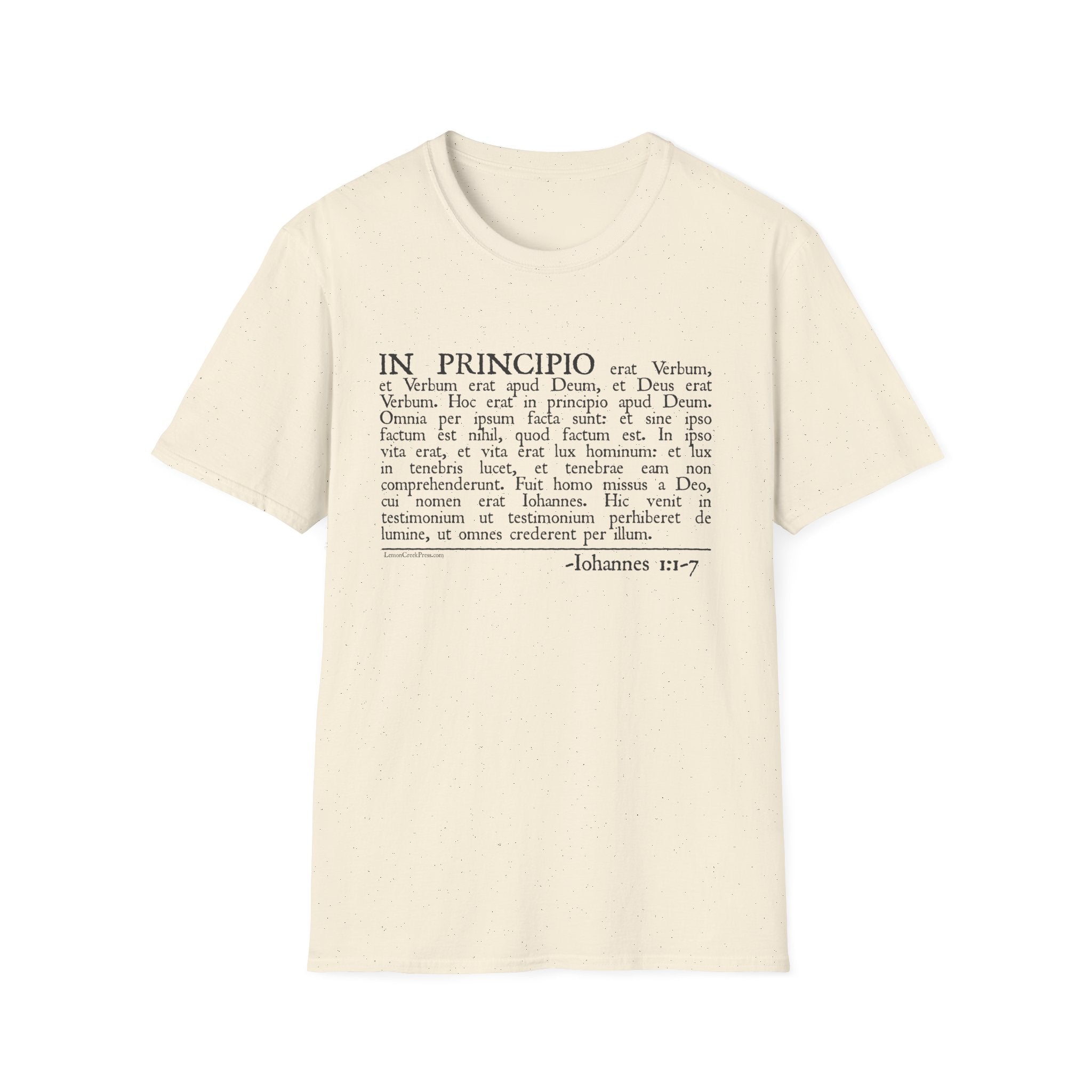 Latin 'In Principio' Text T-Shirt John 1:1-7