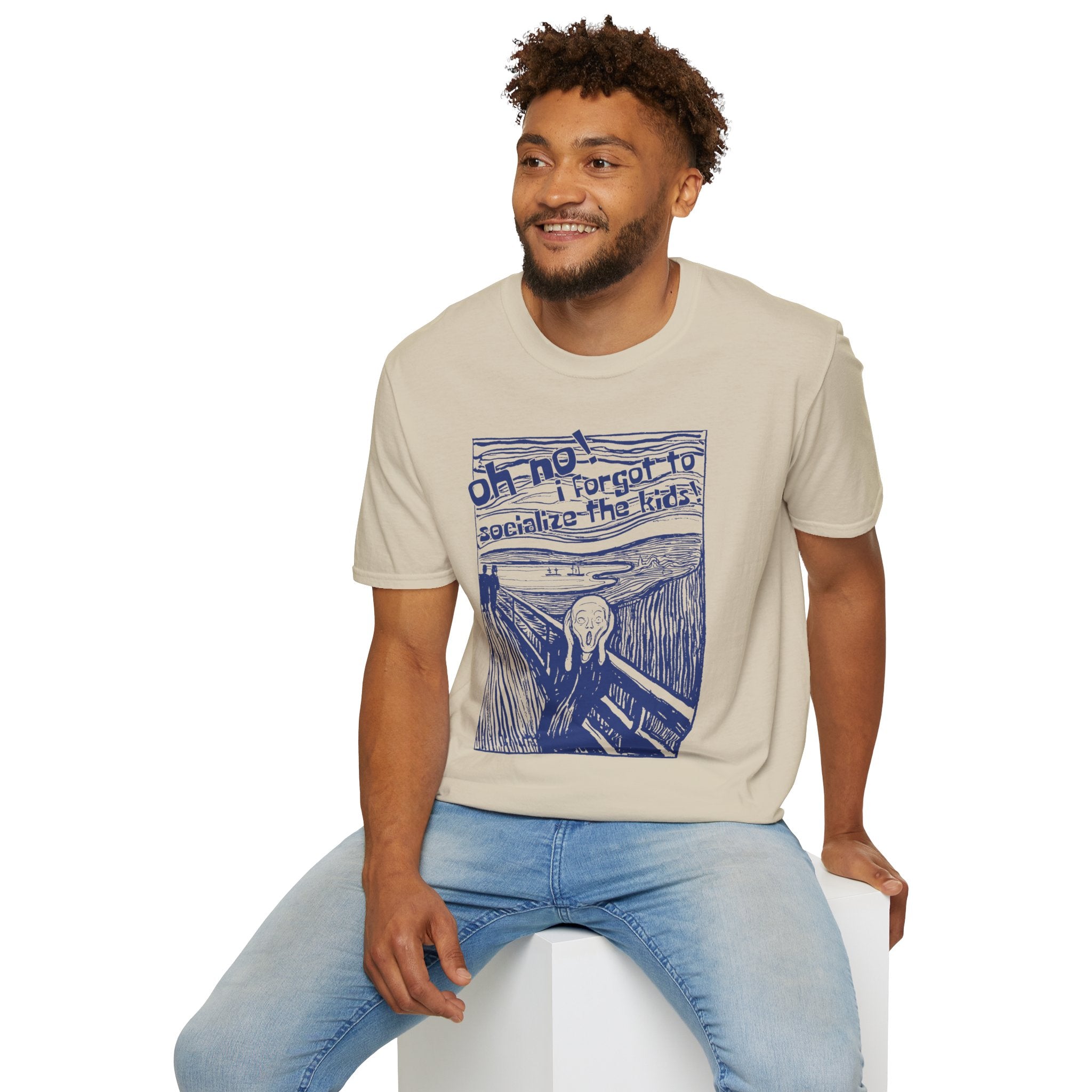 Edvard Munch's Scream Forgot to Socialize the Kids Parody Graphic Tee