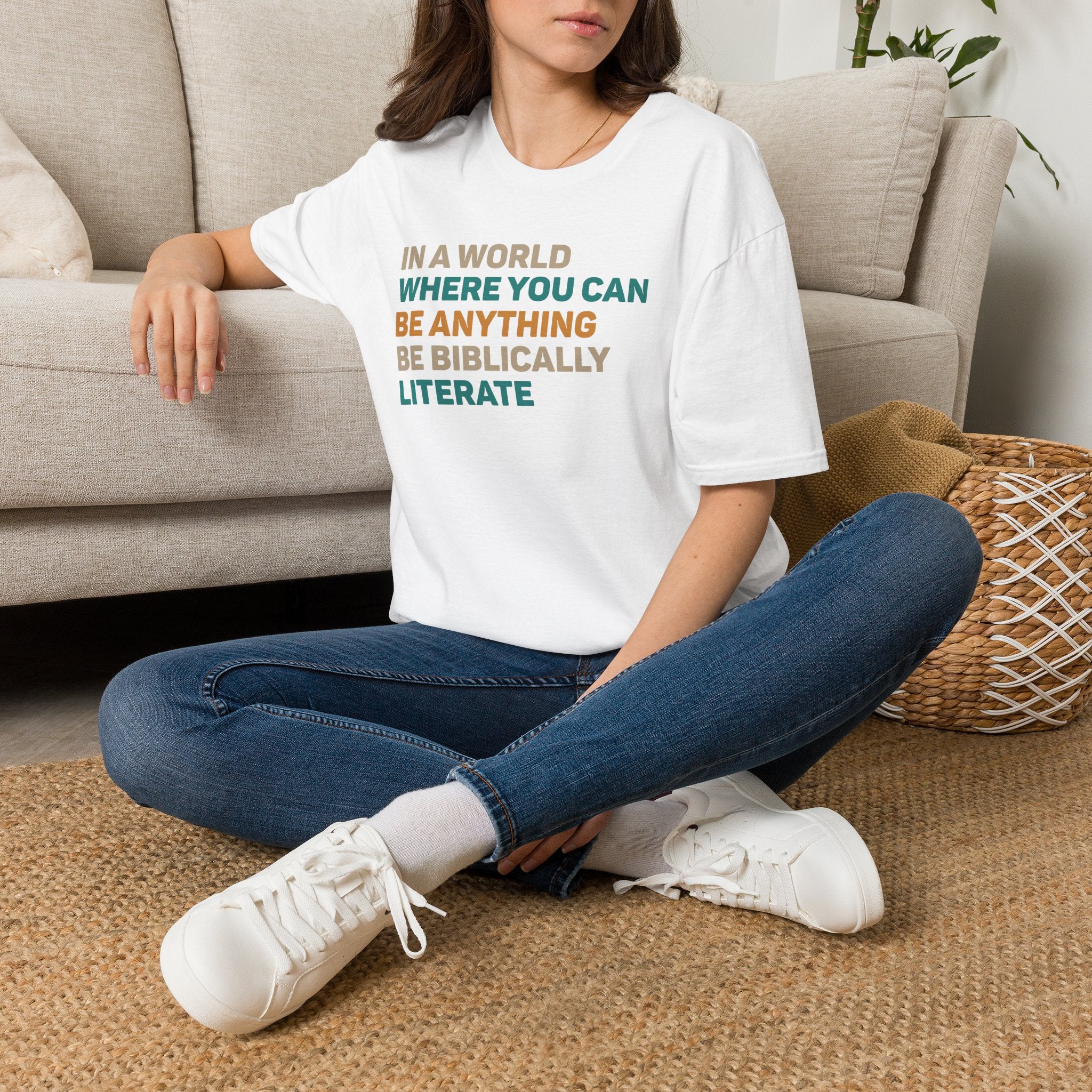 Biblically Literate T-Shirt — "In a World Where You Can Be Anything Be Biblically Literate"