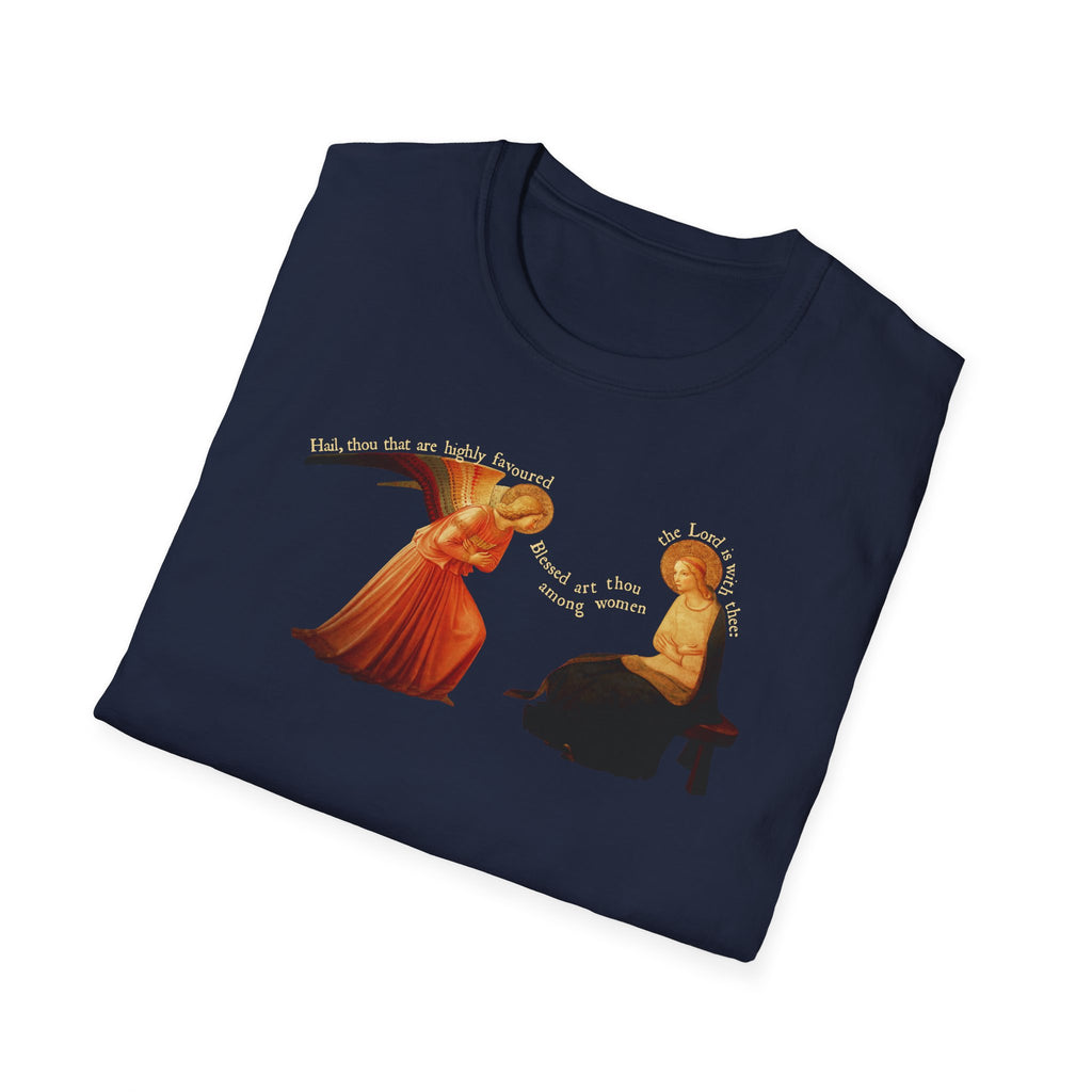 Fra Angelico The Annunciation with Text T-Shirt