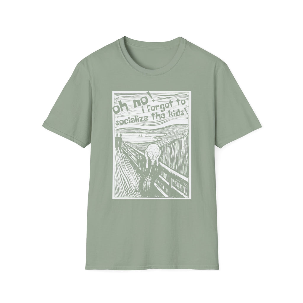 Edvard Munch's Scream Forgot to Socialize the Kids Parody Graphic Tee