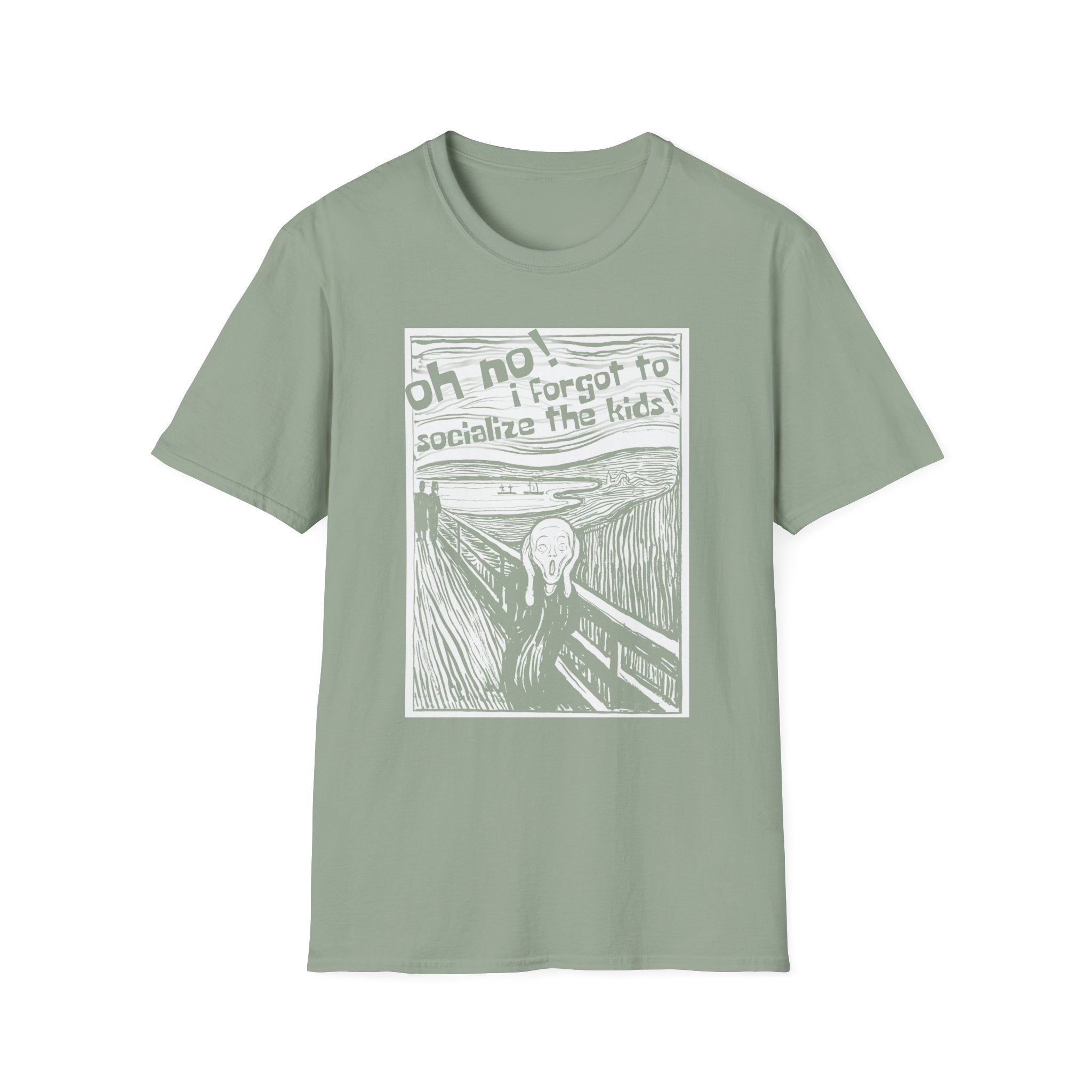 Edvard Munch's Scream Forgot to Socialize the Kids Parody Graphic Tee