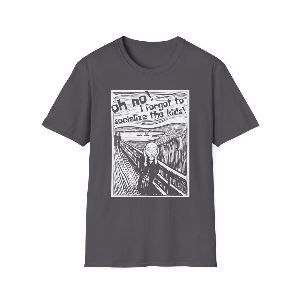 Edvard Munch's Scream Forgot to Socialize the Kids Parody Graphic Tee
