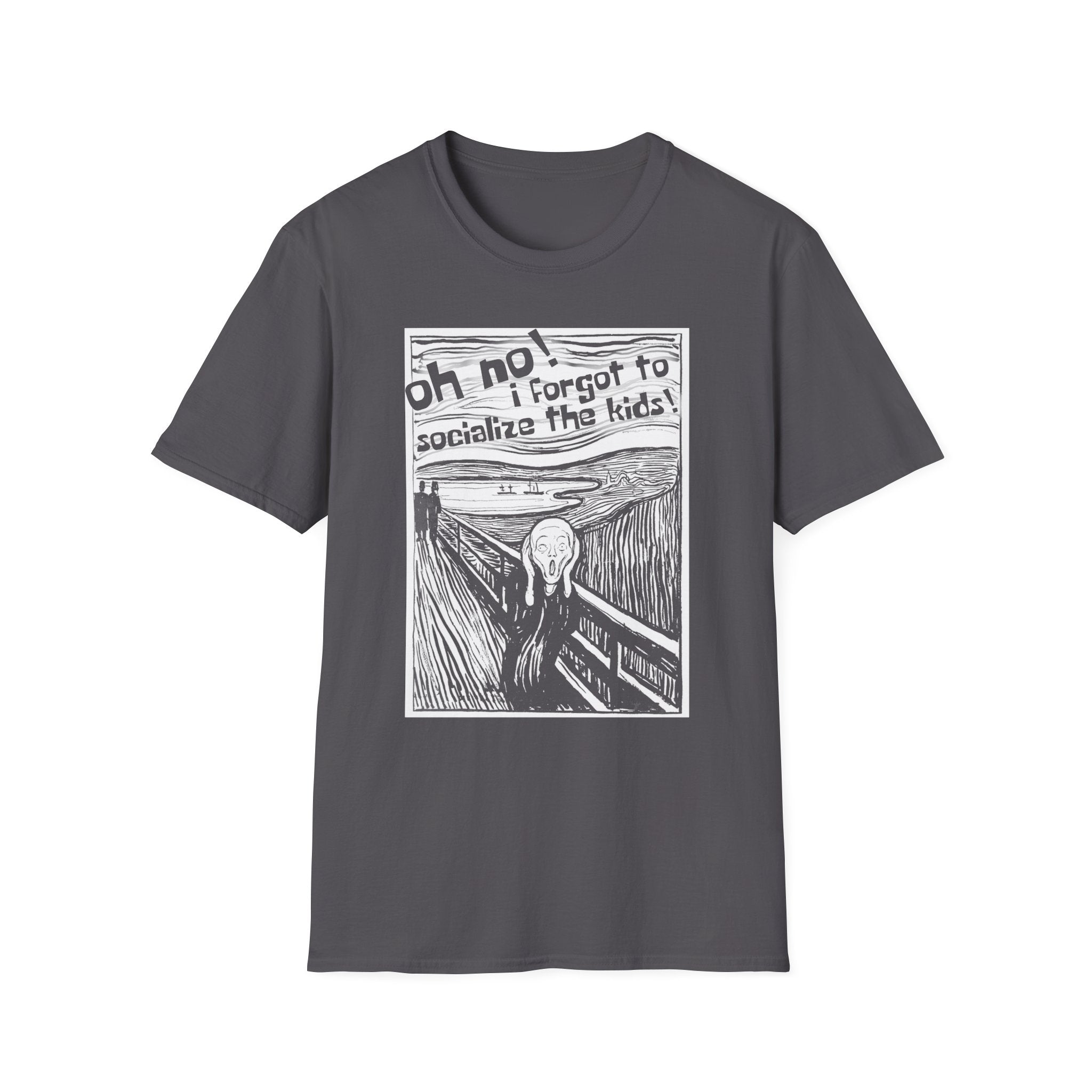 Edvard Munch's Scream Forgot to Socialize the Kids Parody Graphic Tee