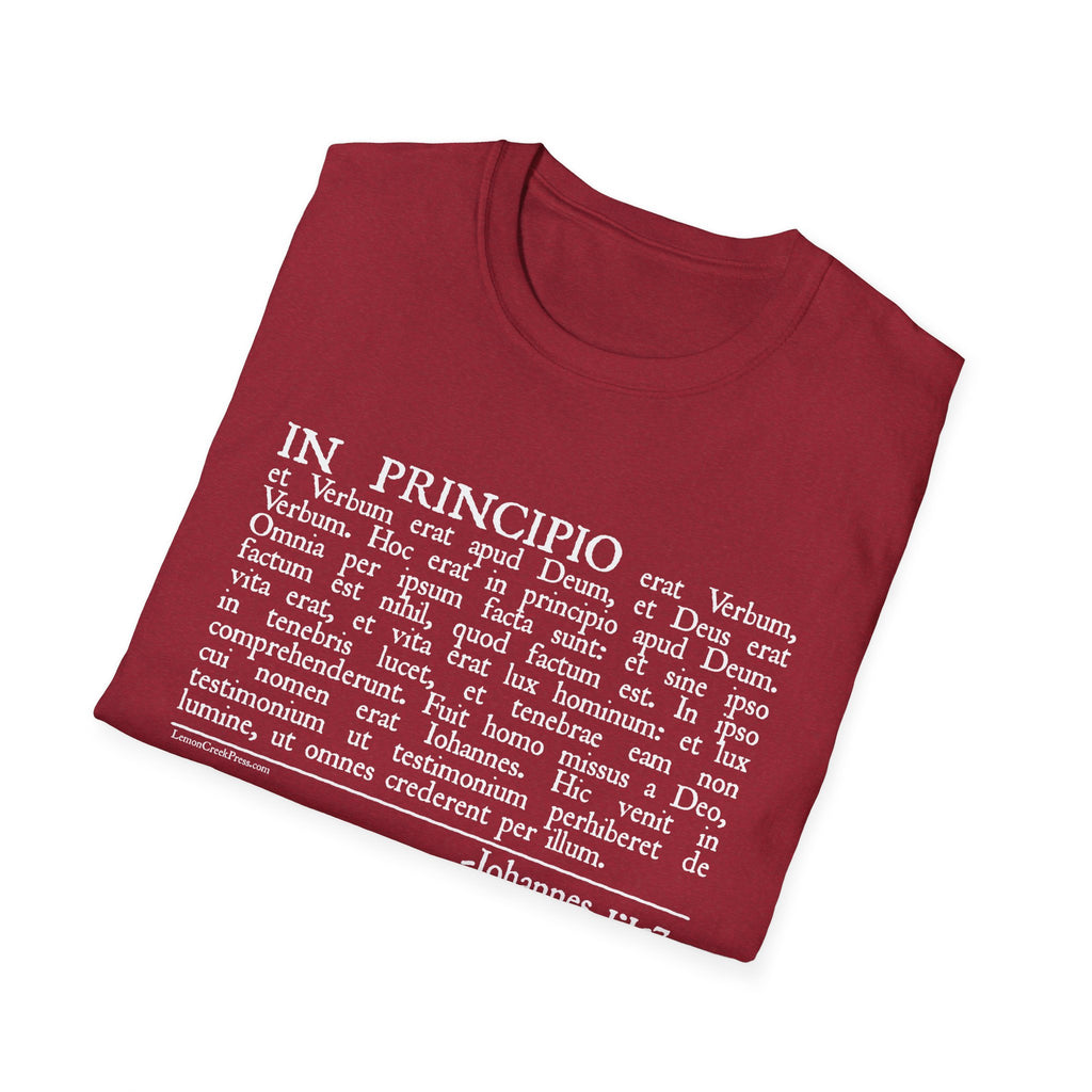 Latin 'In Principio' Text T-Shirt John 1:1-7