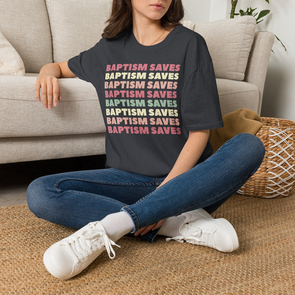Baptism Saves Retro Graphic T-Shirt