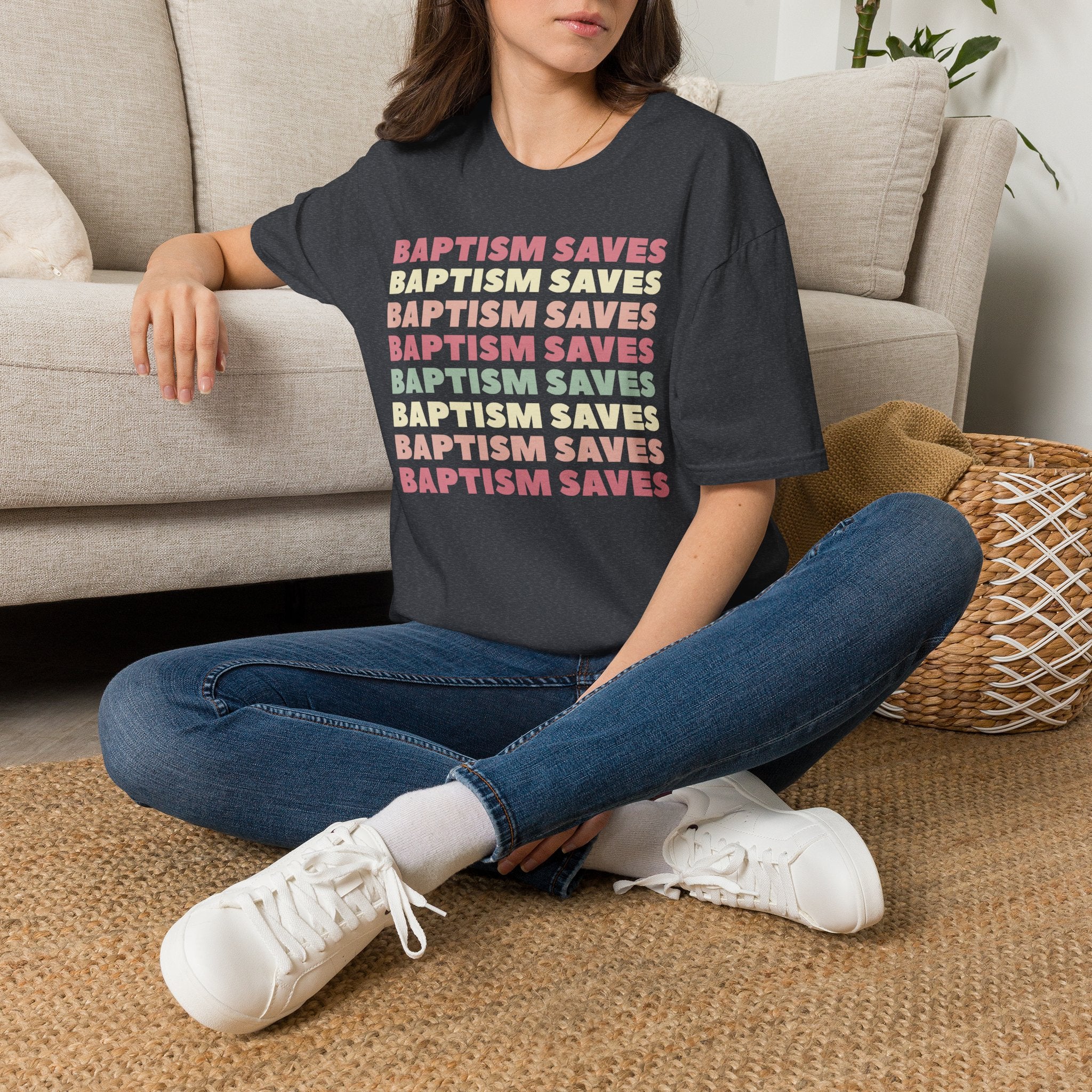 Baptism Saves Retro Graphic T-Shirt