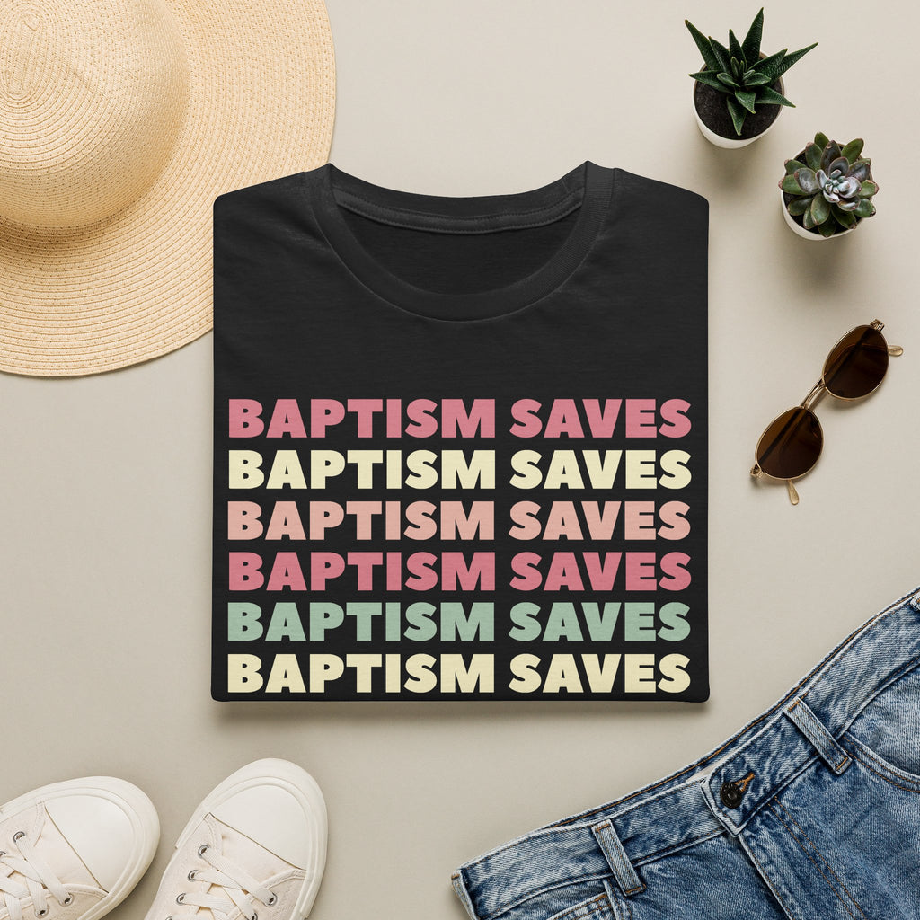 Baptism Saves Retro Graphic T-Shirt