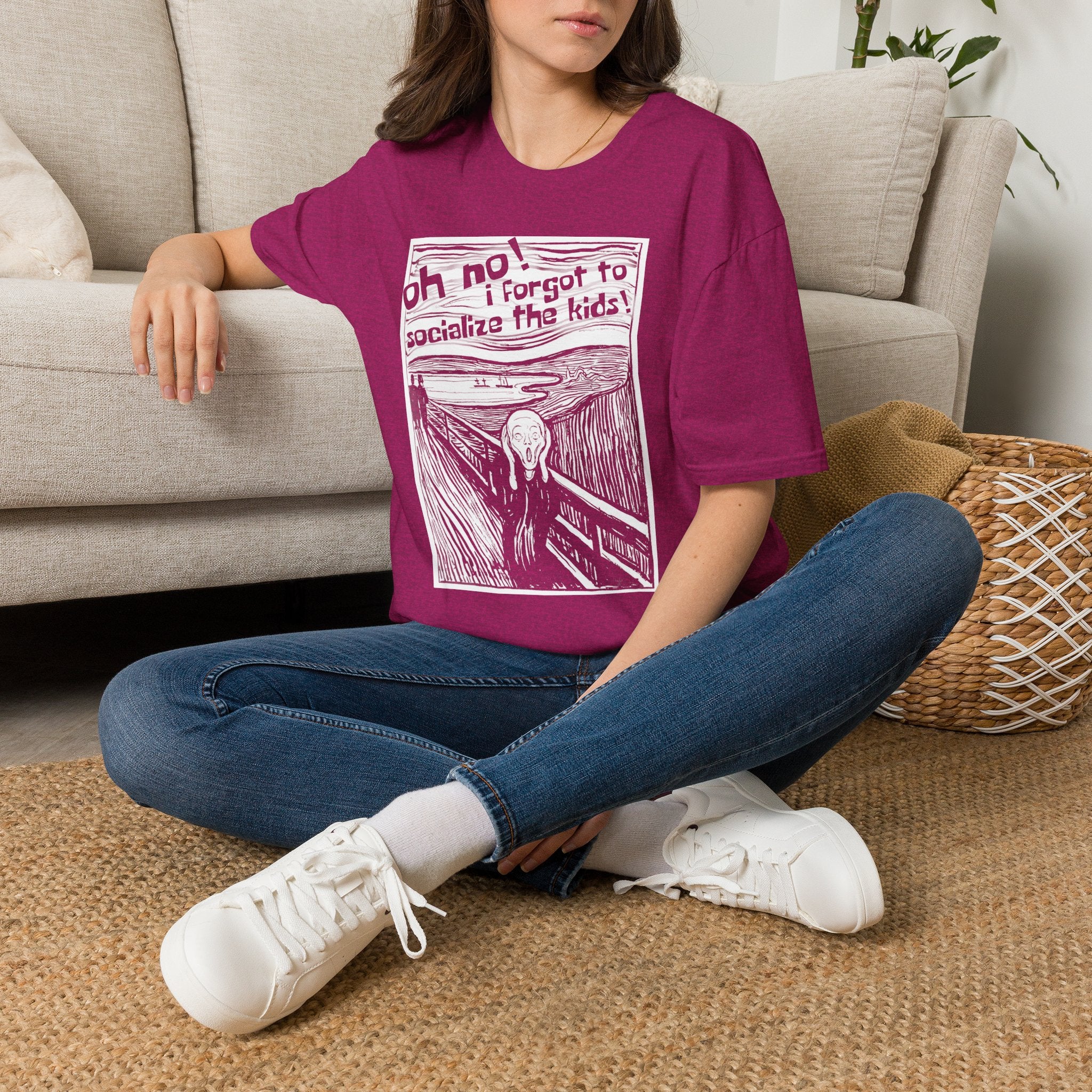 Edvard Munch's Scream Forgot to Socialize the Kids Parody Graphic Tee